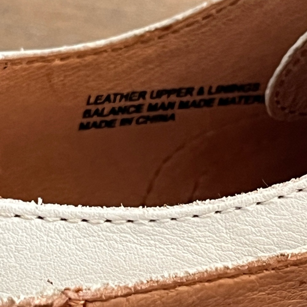 Born Two-Tone Cream and Light Tan Brogue Lace-Up Flats Size 9 - Picture 10 of 13